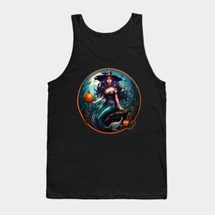 All Hallows Eve Orange Circle Tank Top